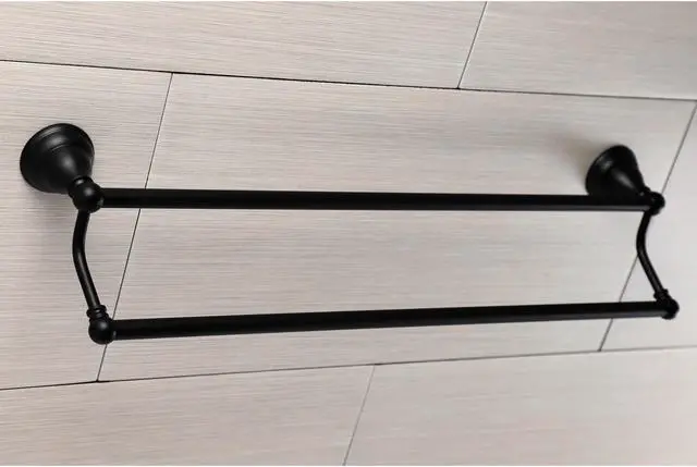 Alt view image 6 of 6 - Kingston Brass BA5563MB Royale 24" Dual Towel Bar, Matte Black