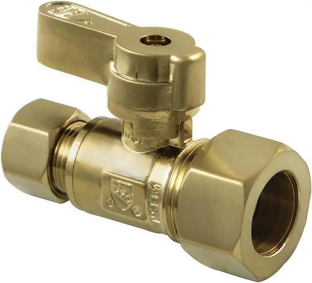 Alt view image 3 of 3 - KINGSTON BRASS KF5335BB KF5335BB 5/8" OD X 3/8" OD Comp Straight Stop Valve,