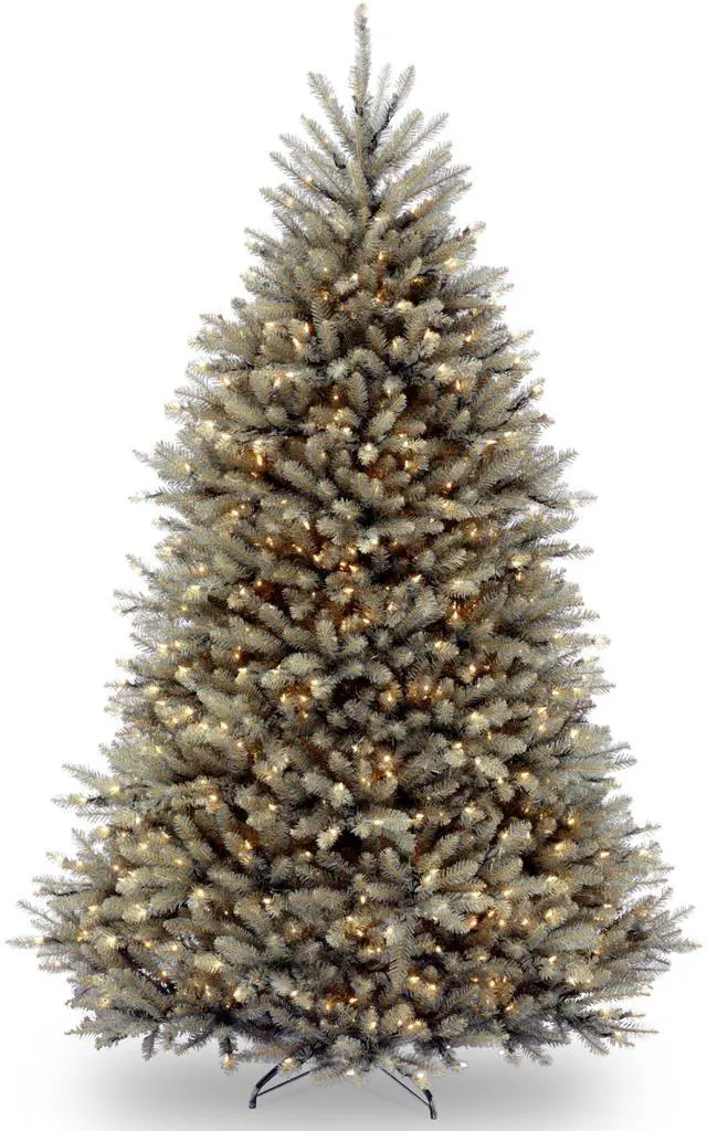 Alt view image 15 of 15 - National Tree Company DUBH75LO 7.5 ft. Pre-Lit Dunhill Fir Blue Spruce Tree - 59" x 59" x 90" - Blue Tree, Green Tree Stand