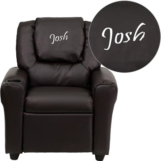 Main image of Personalized BRN Kids Recliner DG-ULT-KID-BRN-TXTEMB-GG