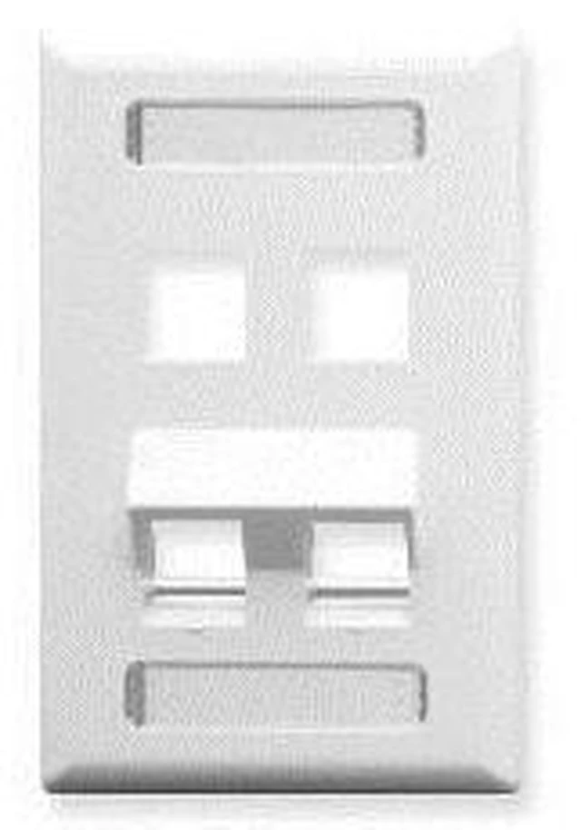 Main image of FACEPLATE, ID, ANGLED, 1-GANG, 4-PORT WH