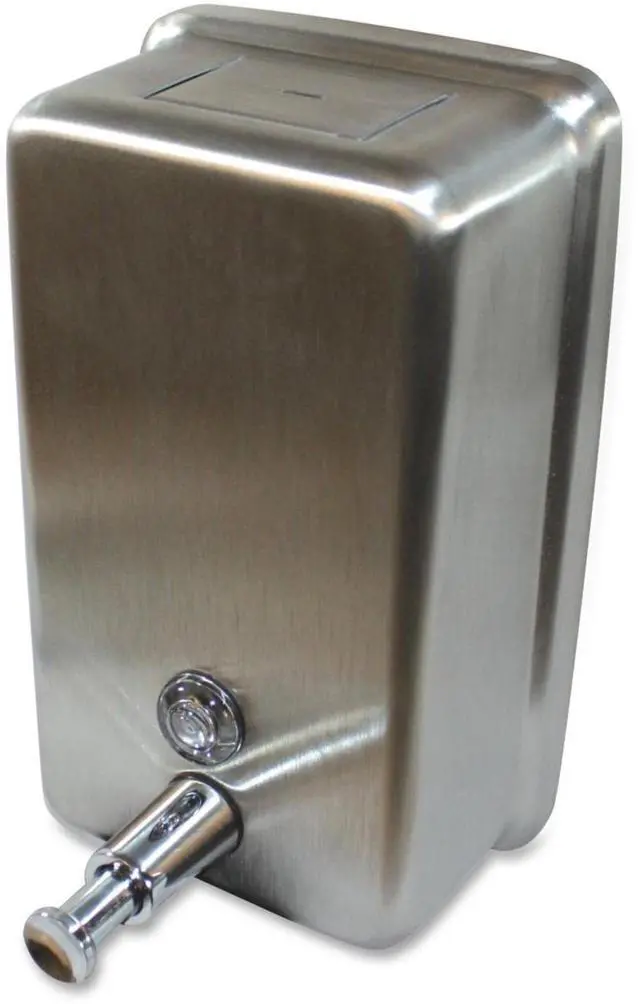 Alt view image 3 of 5 - Genuine Joe Liquid Soap Dispenser Vertical 40oz Cap STST 85134