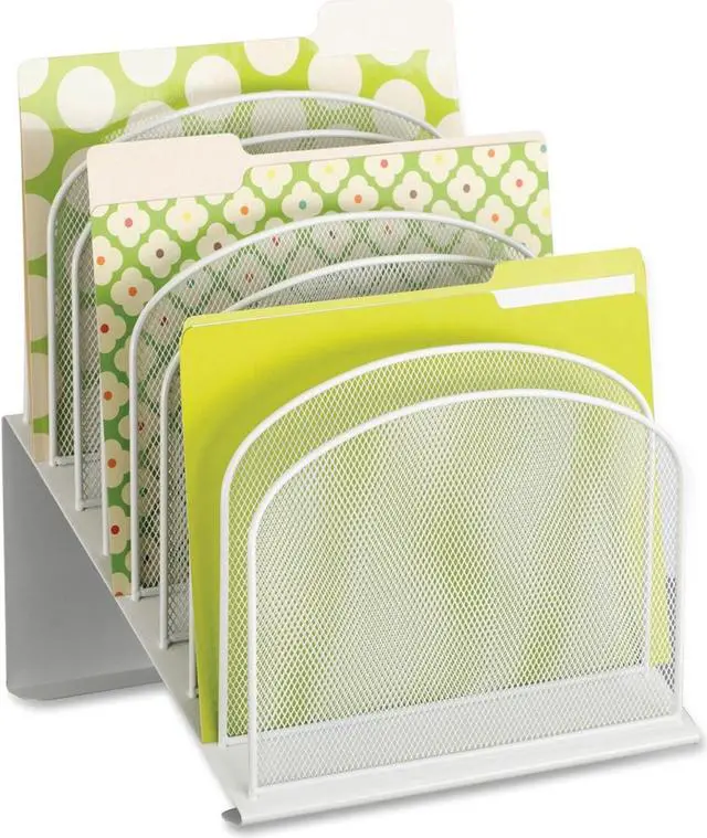 Alt view image 15 of 16 - Safco Mesh Desk Organizer Eight Sections Steel 11 1/4 x 10 7/8 x 13 3/4 White
