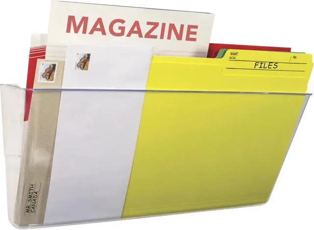 Alt view image 5 of 6 - STOREX Wall File Letter 13 x 7 Single Pocket Clear 70213U06C