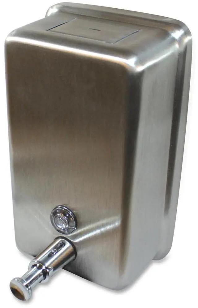 Alt view image 4 of 5 - Genuine Joe Liquid Soap Dispenser Vertical 40oz Cap STST 85134