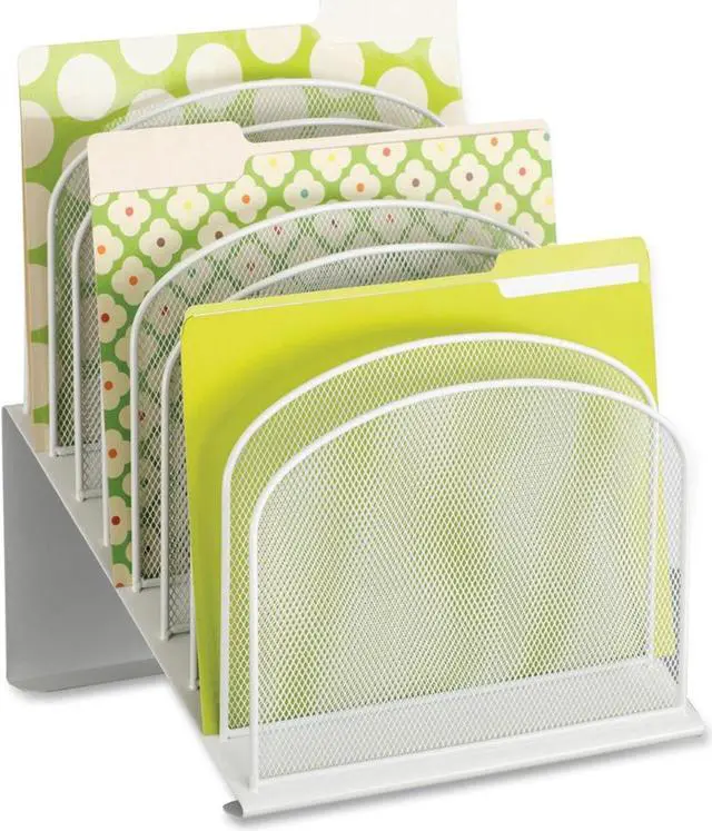 Alt view image 16 of 16 - Safco Mesh Desk Organizer Eight Sections Steel 11 1/4 x 10 7/8 x 13 3/4 White