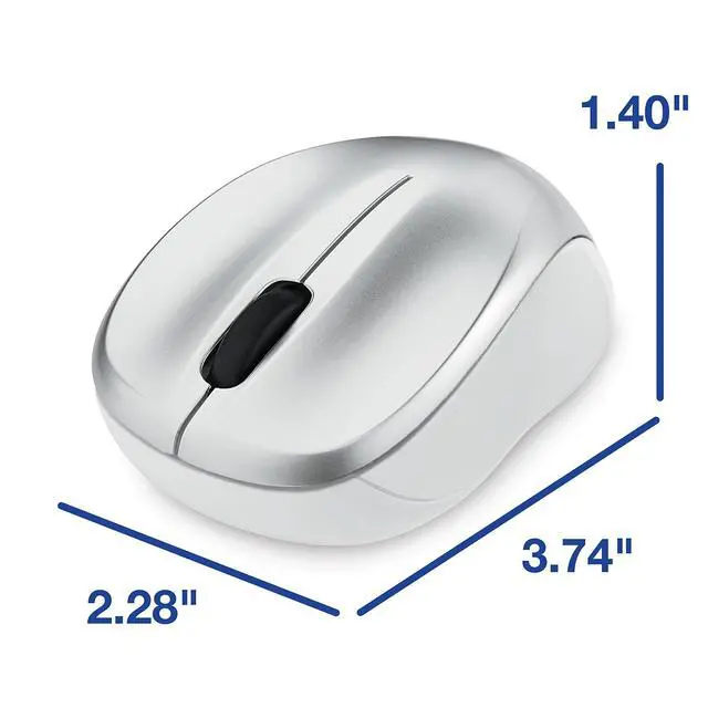 Alt view image 3 of 7 - 2.4G Wireless LED Silent Mouse - Noiseless and Silent Click Computer Mouse with Nano Receiver for Mac and PC - Silver
