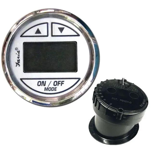 Alt view image 4 of 4 - Faria 2" Depth Sounder w/In-Hull Transducer - Chesapeake White - Stainless Steel Bezel