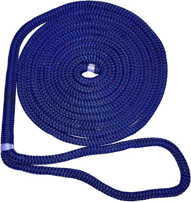 Alt view image 7 of 7 - New England Ropes 5/8" X 15' Nylon Double Braid Dock Line - Blue w/Tracer