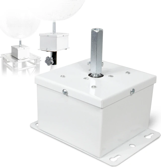 Main image of MOTOS Universal Mirror Ball Oscillating 1RPM Motor Mounts up to 30" Mirror Balls | White Finish