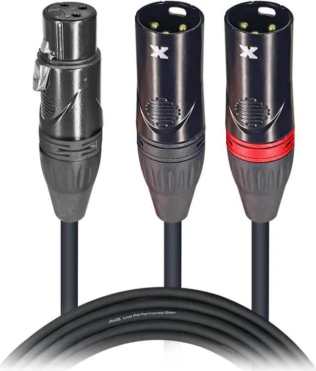 Alt view image 6 of 8 - ProX XC-YXF (6in XLR-F to Dual XLR-M Cable)