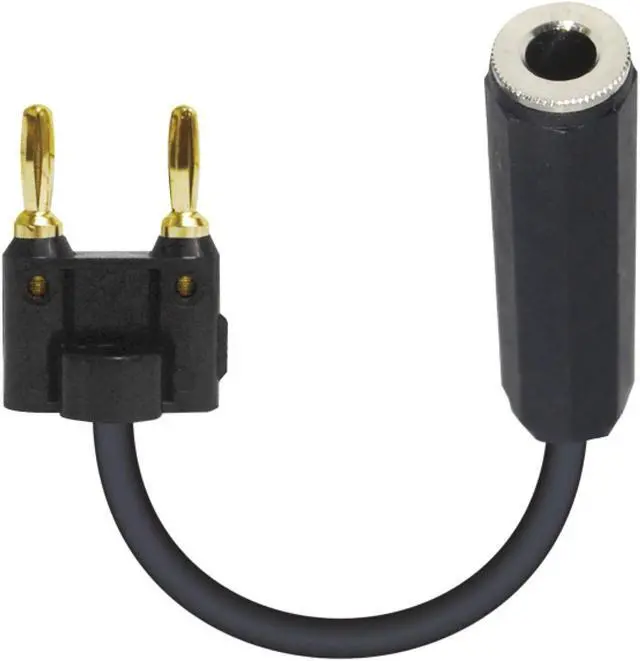 Main image of ProX XC-BNQF-BK 6" Adapter Banana Black to 1/4" TS-F High Performance Speaker Cable
