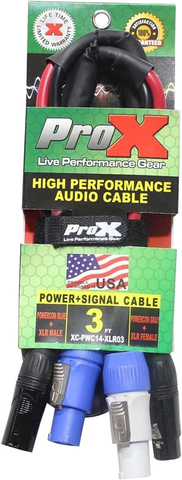 Alt view image 6 of 11 - ProX XC-PWC14-XLR03 3' PowerCon/XLR Link High Performance Audio Cable