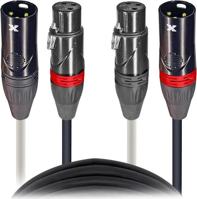 Alt view image 2 of 4 - ProX XC-DXLR03 (3ft Dual XLR-M to Dual XLR-F Cable)