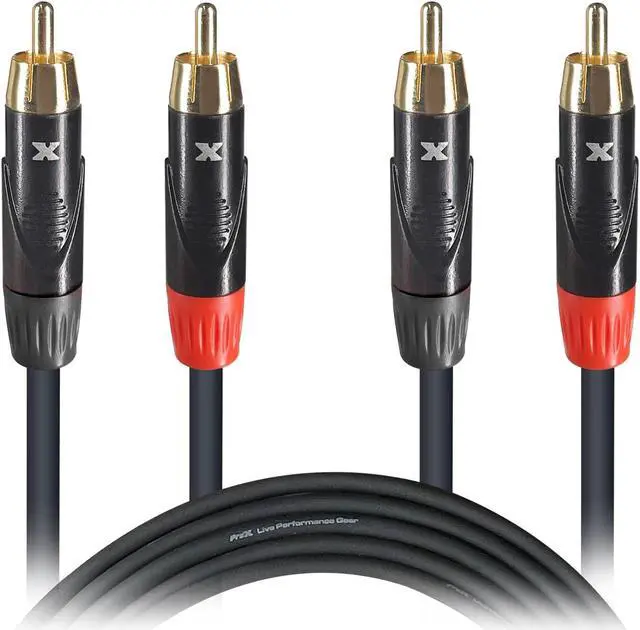 Alt view image 2 of 6 - ProX Dual RCA to Dual RCA Cable, 10', Gold Plated
