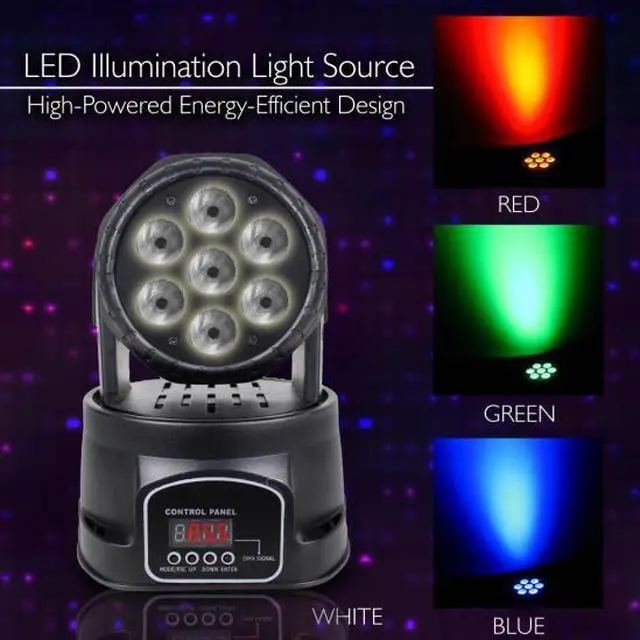 Alt view image 2 of 10 - Multi-Color LED Stage Light - DJ Sound & Studio Lighting System