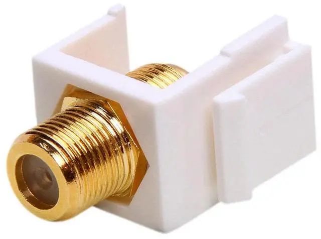 Main image of Cmple - Keystone Jack-Modular F Type(Gold Plated) WHITE