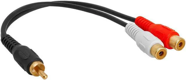Alt view image 4 of 6 - Cmple - Y-Adapter (1 RCA Plug to 2 RCA Jacks)