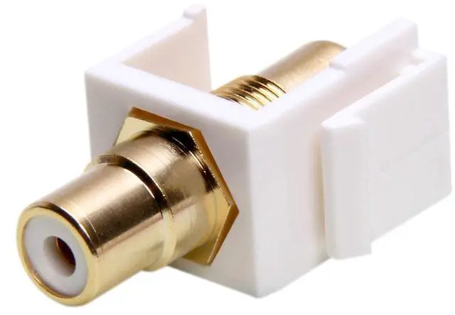 Main image of Cmple - Keystone Jack - Modular RCA with White Center (White)