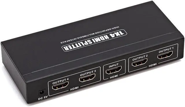 Alt view image 8 of 12 - Cmple 4 Ports HDMI Powered Splitter 1x4 with Ultra HD 4K x 2K, 1080P & Full 3D support (One Input to Four Outputs)