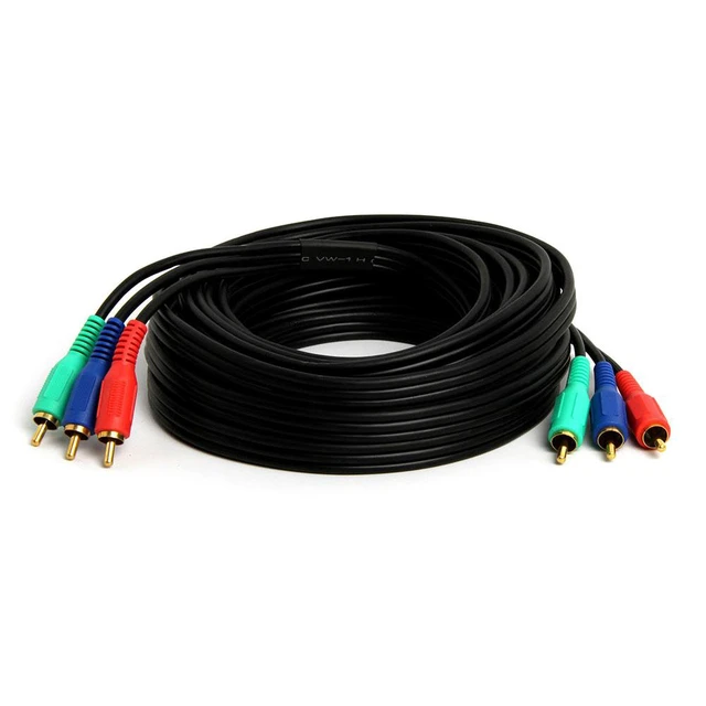 Alt view image 2 of 2 - Cmple - 3-RCA Male to 3RCA Male RGB Component Video Cable For HDTV - 12 Feet