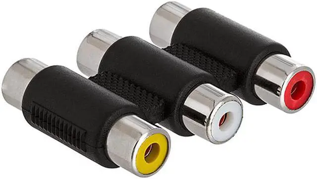 Alt view image 3 of 4 - Cmple - 3-RCA Jacks to 3-RCA Jacks Coupler White/Red/Yellow