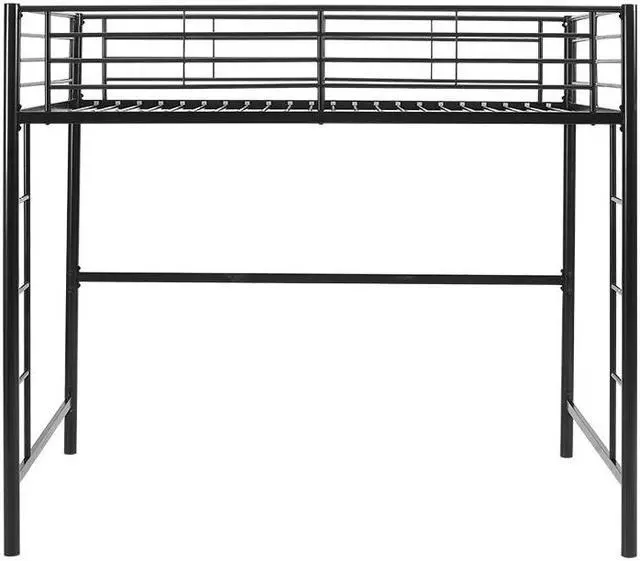 Alt view image 5 of 5 - Premium Metal Full Size Loft Bed - Black