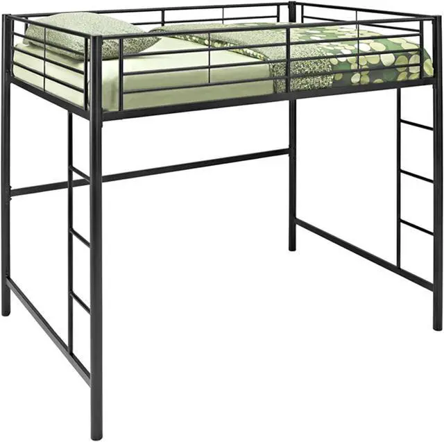 Main image of Premium Metal Full Size Loft Bed - Black