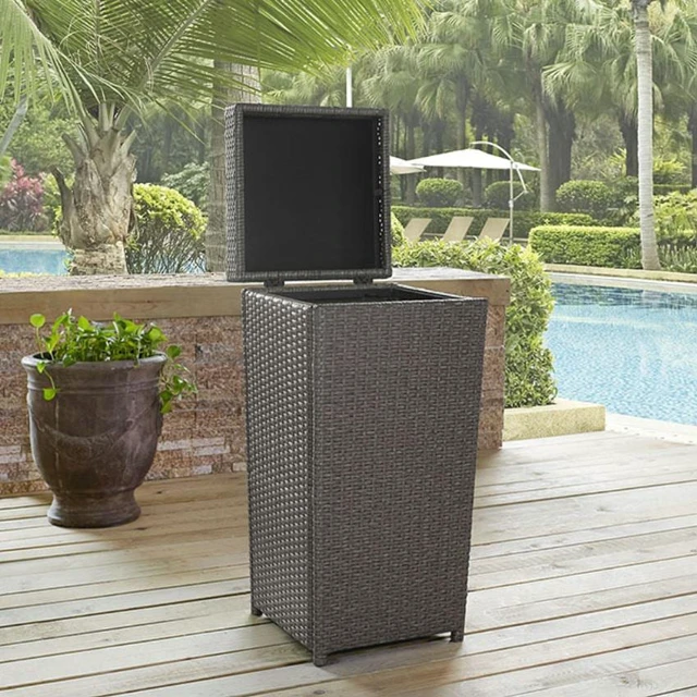 Main image of PALM HARBOR OUTDOOR WICKER TRASH BIN - CO7301-WG