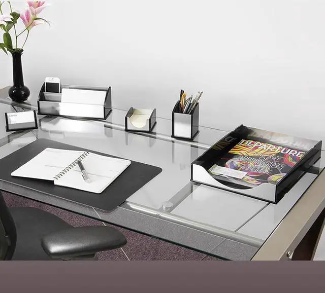 Alt view image 4 of 7 - Kantek KTKBA305 Memo Pad Holder- Aluminum- Black-Acrylic