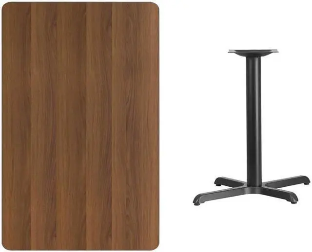 Alt view image 7 of 12 - 30'' x 48'' Rectangular Walnut Laminate Table Top with 22'' x 30'' Table Height Base