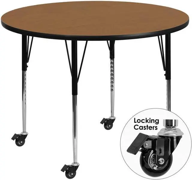 Alt view image 4 of 6 - 48 RND Oak Activity Table