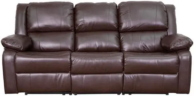 Alt view image 19 of 19 - Harmony Series Brown LeatherSoft Sofa with Two Built-In Recliners