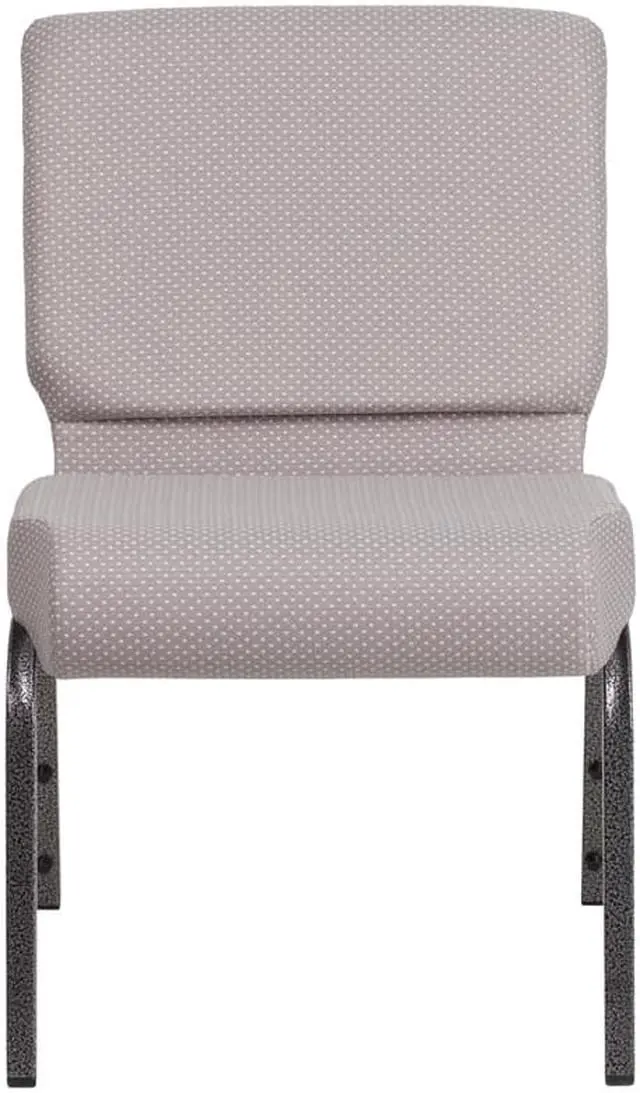 Alt view image 4 of 20 - Flash Furniture Hercules Series 21'' Wide Gray Dot Fabric Stacking Church Chair with 4'' Thick Seat - Silver Vein Frame
