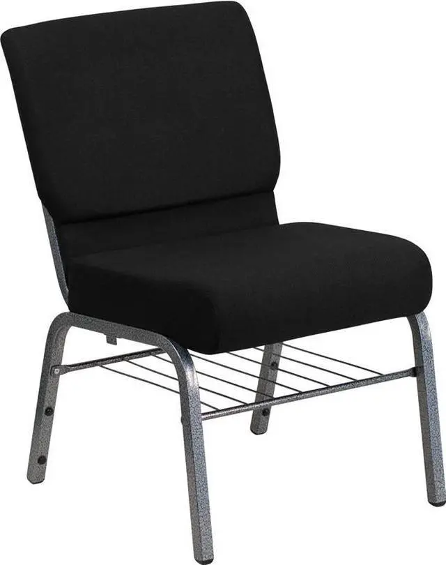 Alt view image 8 of 20 - Flash Furniture Hercules Series Fabric Church Chair, 21", Black/Silvervein