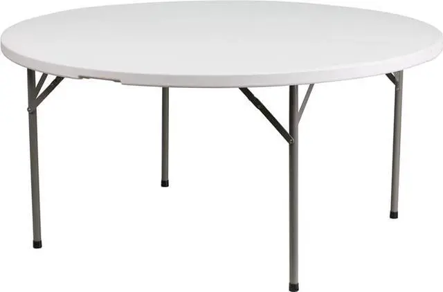 Alt view image 5 of 10 - Flash Furniture DAD-YCZ-1-GW-GG 60" Round Granite White Plastic Folding Table