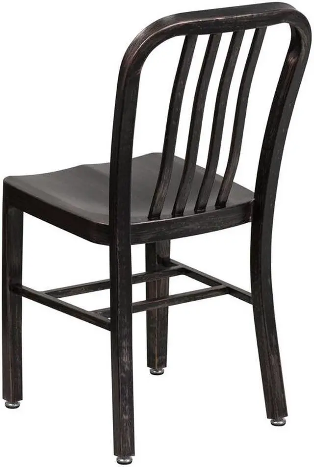 Alt view image 15 of 20 - Flash Furniture Black-Antique Gold Metal Indoor-Outdoor Chair (CH-61200-18-BQ-GG) CH6120018BQ