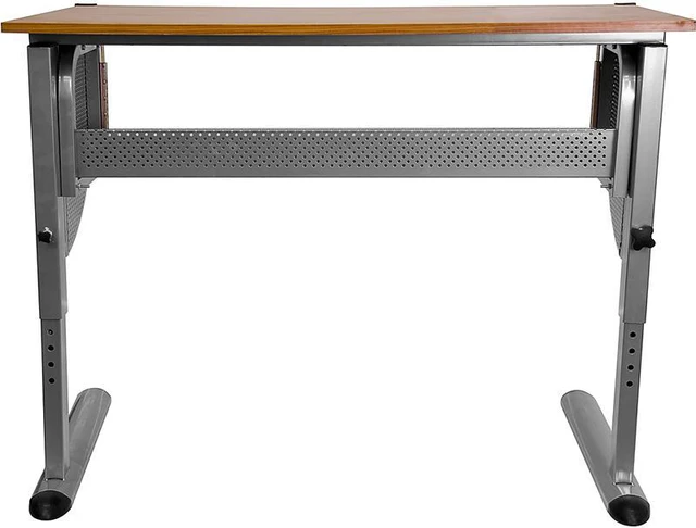 Alt view image 10 of 11 - Flash Furniture NAN-JN-2433-GG Adjustable Drawing and Drafting Table with Pewter Metallic Frame