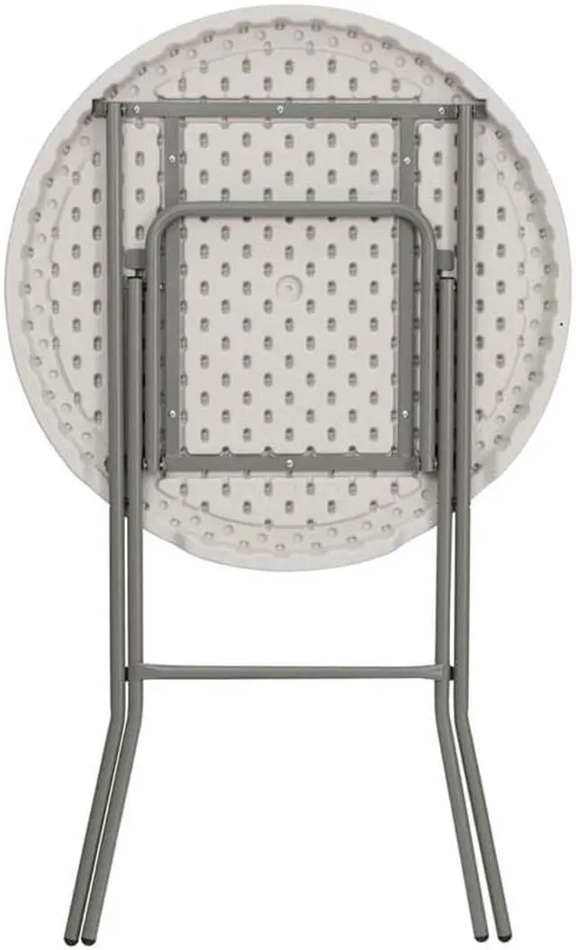 Alt view image 9 of 19 - 32'' Round Granite White Plastic Bar Height Folding Table