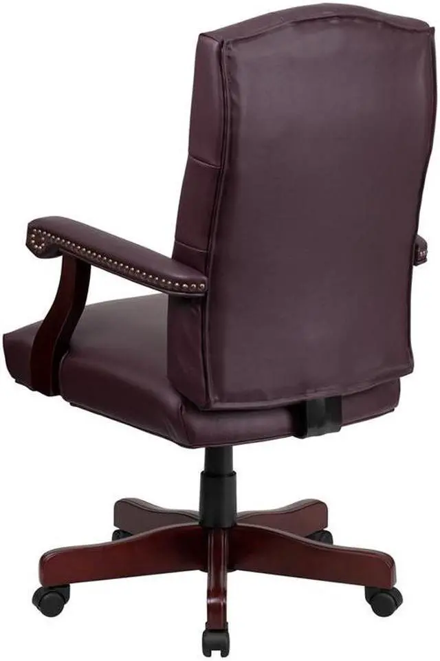Alt view image 6 of 20 - Martha Washington Burgundy LeatherSoft Executive Swivel Office Chair with Arms