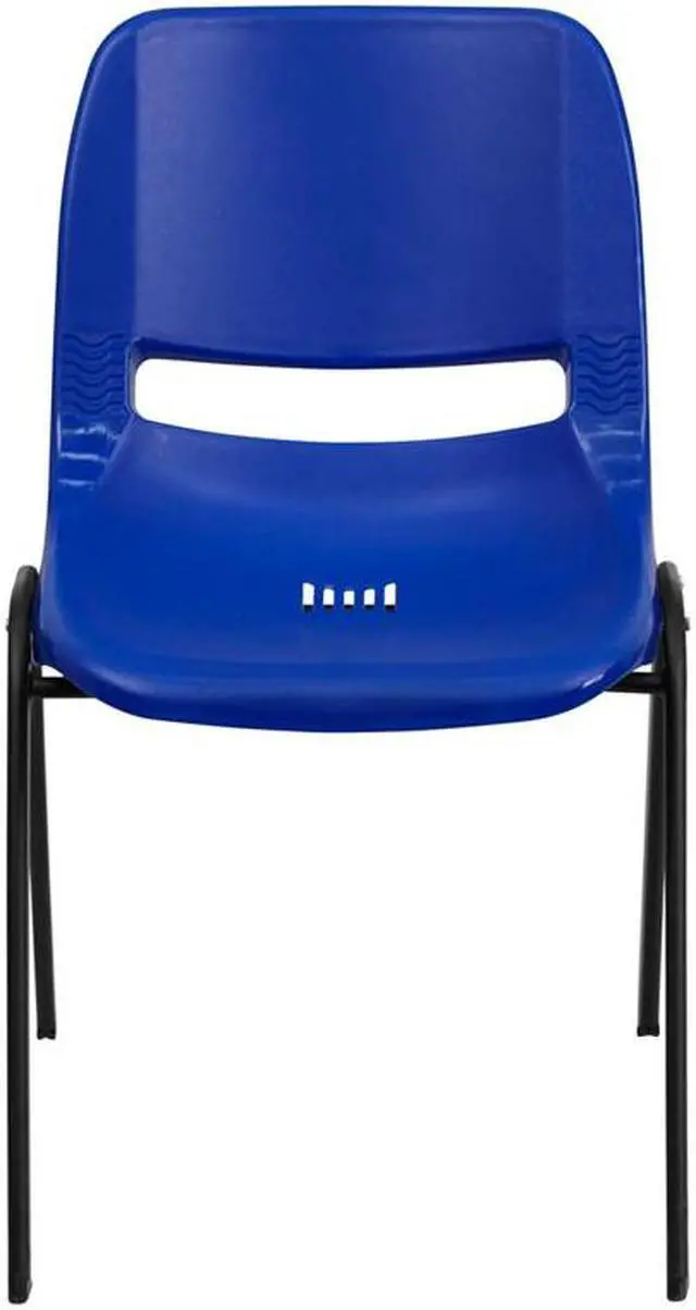 Alt view image 19 of 20 - HERCULES Series 440 lb. Capacity Kid's Black Ergonomic Shell Stack Chair with Chrome Frame and 14" Seat Height