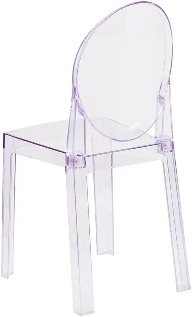 Alt view image 7 of 7 - Flash Furniture Ghost Chair in Transparent Crystal with Oval Back
