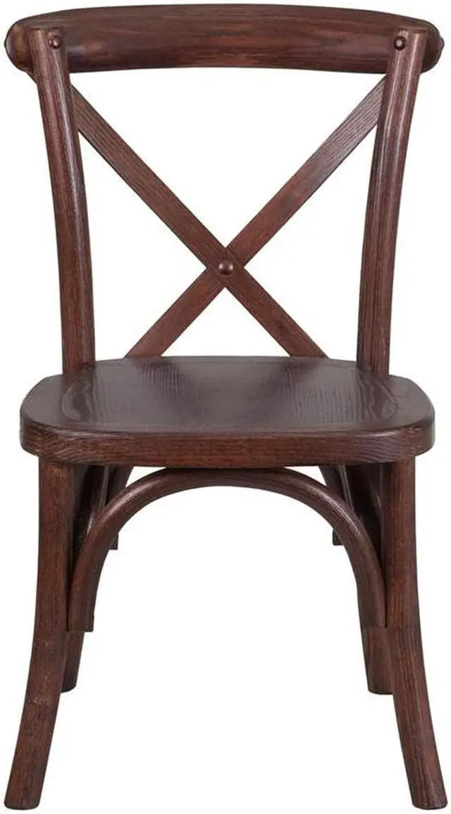 Alt view image 4 of 20 - HERCULES Series Stackable Kids Mahogany Wood Cross Back Chair