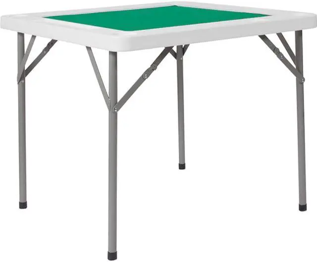 Alt view image 2 of 15 - 34.5" Square 4-Player Folding Card Game Table with Green Playing Surface and Cup Holders