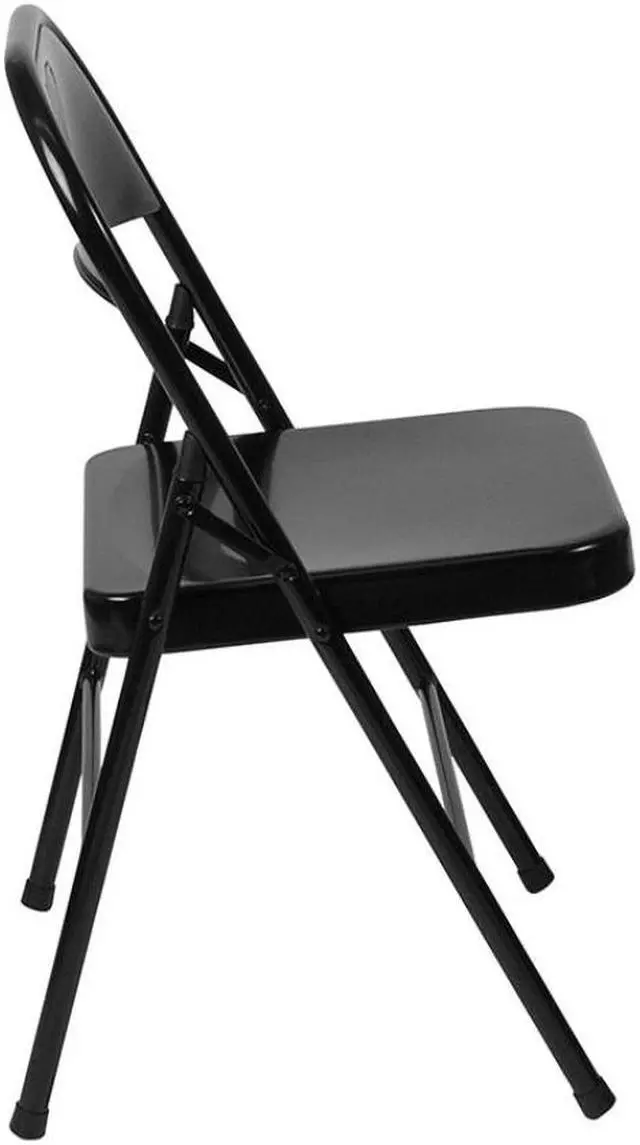 Alt view image 14 of 20 - HERCULES Series Double Braced Black Metal Folding Chair
