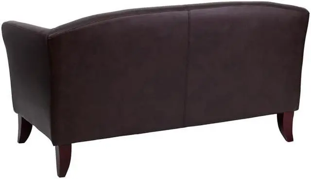 Alt view image 10 of 20 - Flash Furniture 111-2-BN-GG Hercules Imperial Series Leather Love Seat, Brown/Cherry