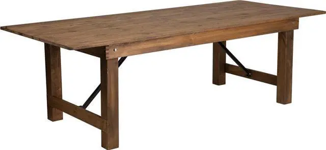 Main image of Flash Furniture HERCULES Series 8' x 40'' Antique Rustic Solid Pine Folding Farm Table