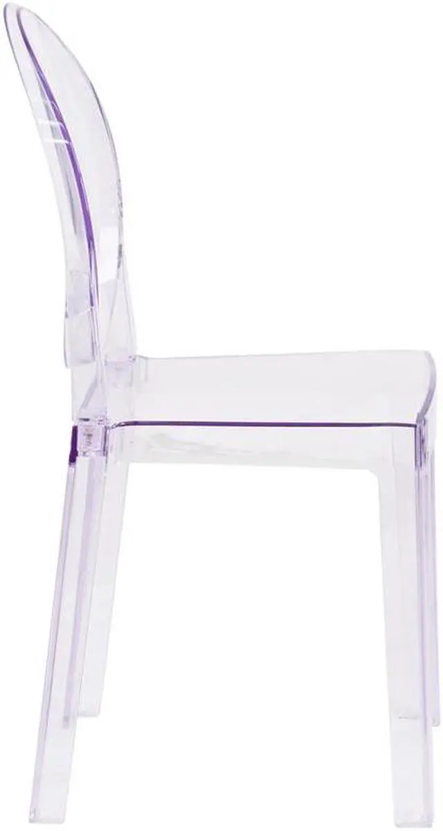 Alt view image 6 of 7 - Flash Furniture Ghost Chair in Transparent Crystal with Oval Back