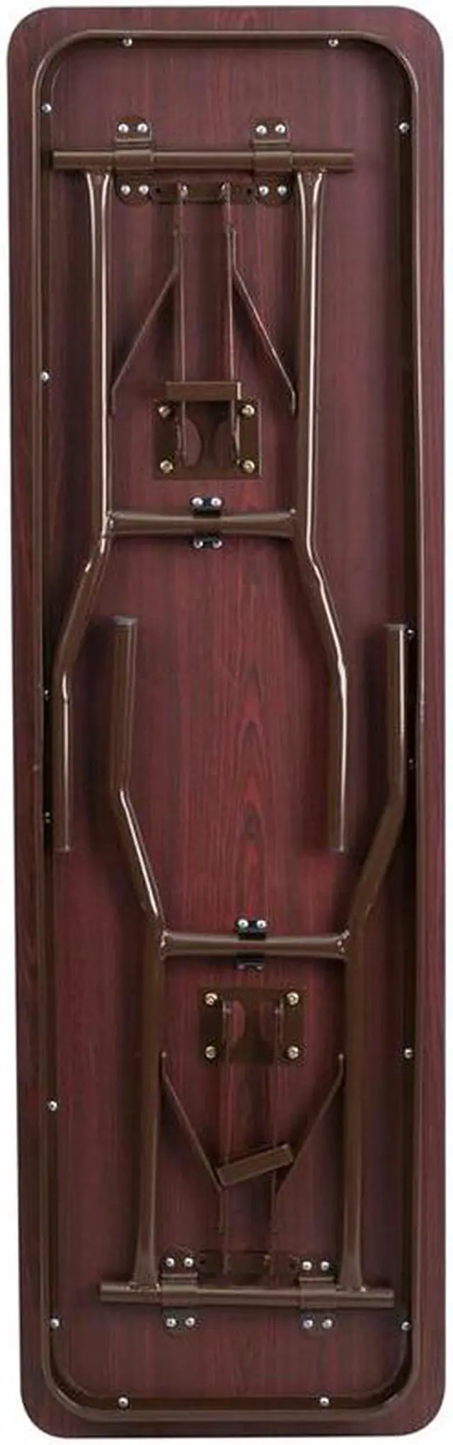 Alt view image 9 of 20 - 5-Foot Mahogany Melamine Laminate Folding Training Table