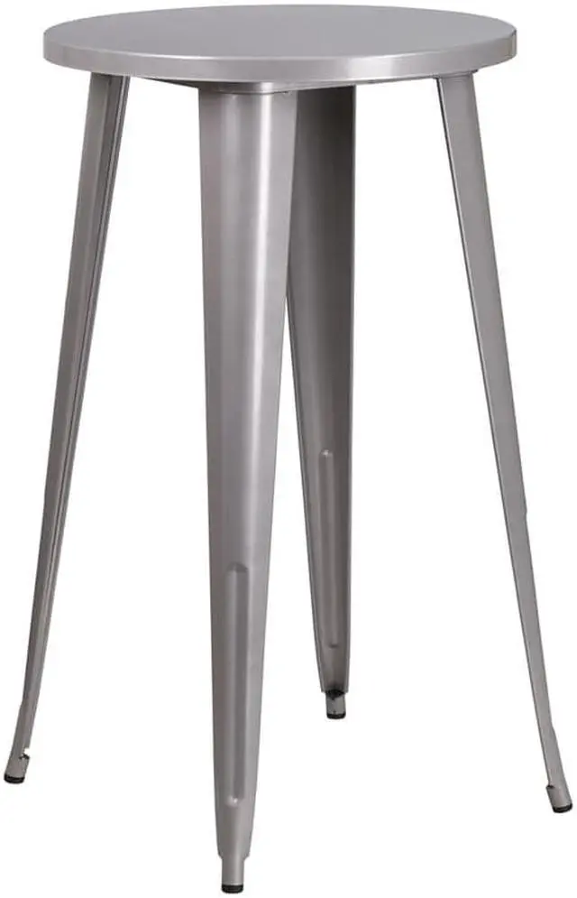 Main image of Flash Furniture 24'' Round Silver Metal Indoor-Outdoor bar Height Table